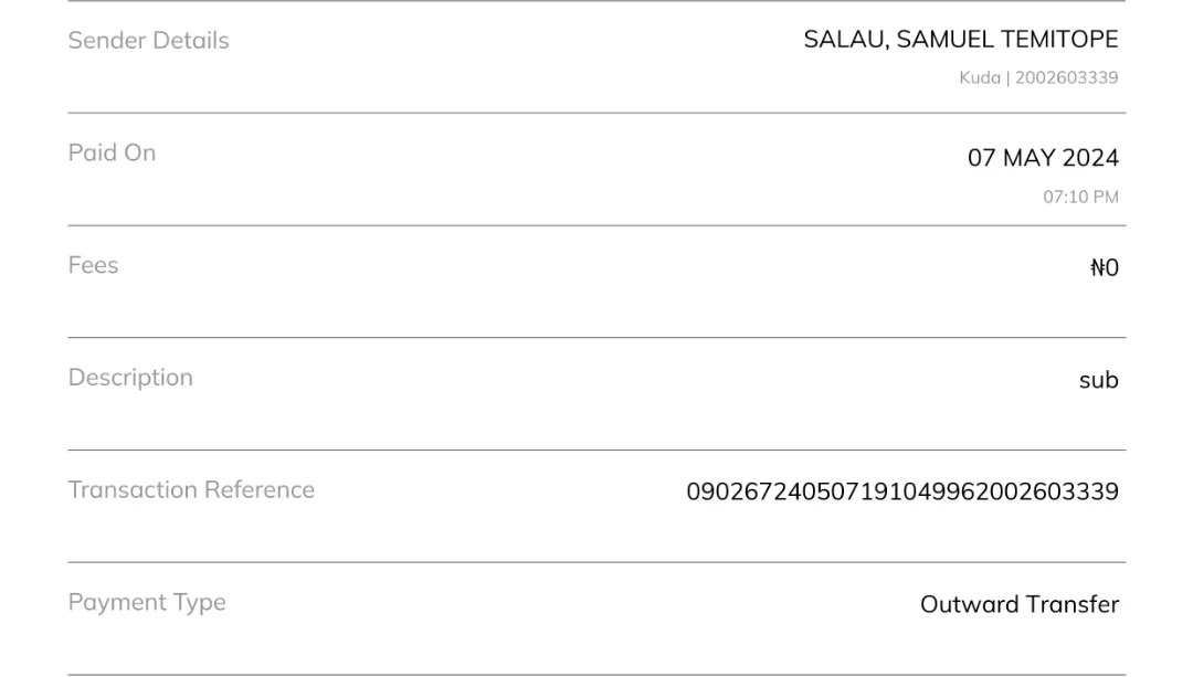 Kuda Bank Session ID Example